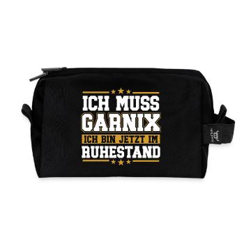 Ruhestand Rente Geschenk Rentner Spruch - Recycelte Kulturtasche - Schwarz - Vorne