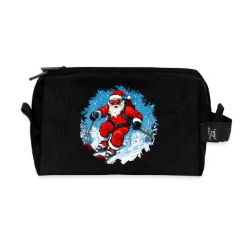 Noël des skieurs - Trousse de toilette en tissu recyclé - noir - Devant