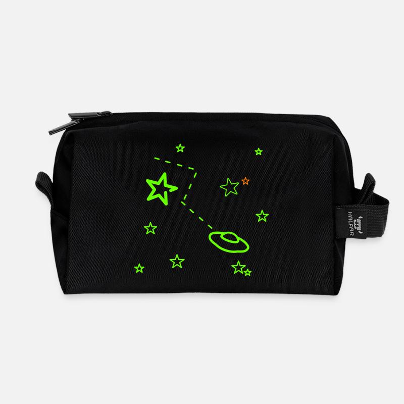 lost in space - Recycled Toiletry Zip Bag - black