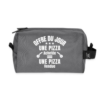 Pizza, Pizzabäcker, Pizzafan - Recycelte Kulturtasche - Anthrazit - Vorne