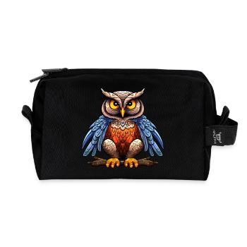 Hibou Yoga - Trousse de toilette en tissu recyclé - noir - Devant