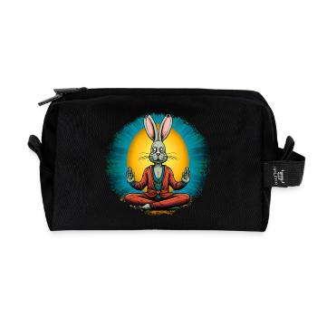 Osterhase Yoga - Recycelte Kulturtasche - Schwarz - Vorne