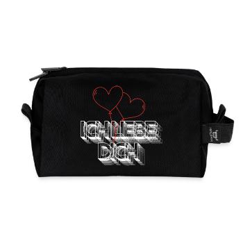 I love you - Recycled Toiletry Zip Bag - black - Front