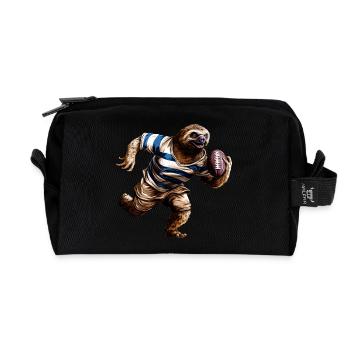 Joueur de rugby Sloths - Trousse de toilette en tissu recyclé - noir - Devant