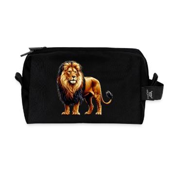 Lion - Recycled Toiletry Zip Bag - black - Front