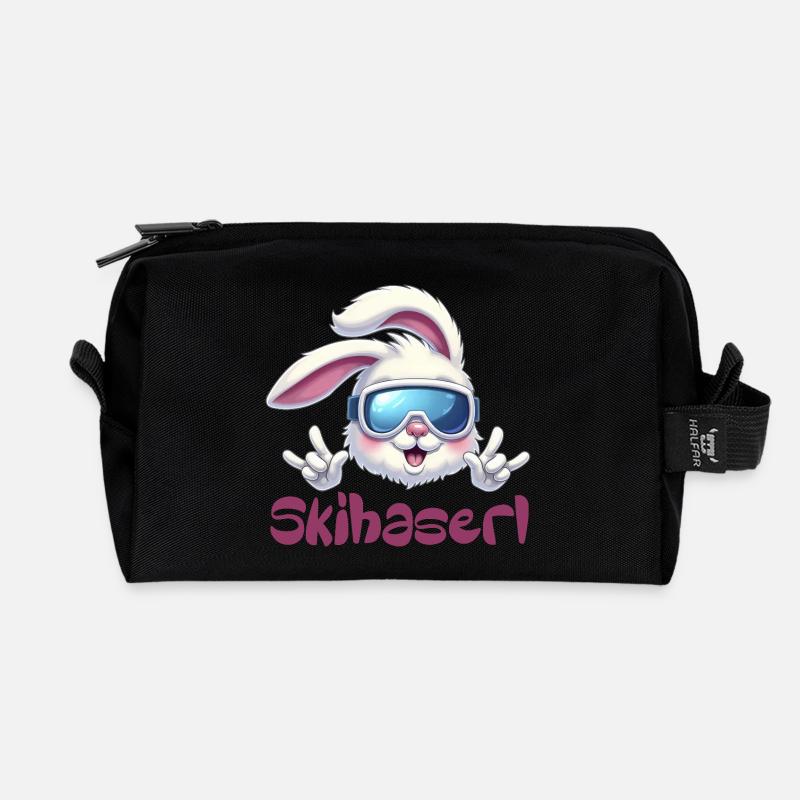 Skihaserl Pistensau Apres Ski - Recycelte Kulturtasche - Schwarz