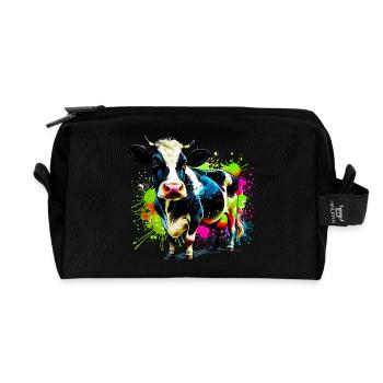 Kuh - Recycelte Kulturtasche - Schwarz - Vorne
