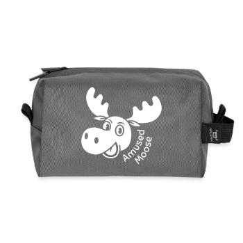 Amused Moose - Recycled Toiletry Zip Bag - anthracite - Front