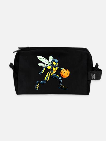 Wasps Basketball Player / Basketball Wasp - Recycled Toiletry Zip Bag - black