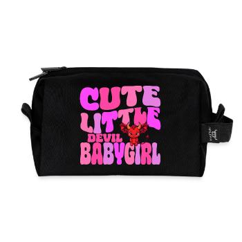 Babygirl - mignon petit diable de bébé - Trousse de toilette en tissu recyclé - noir - Devant