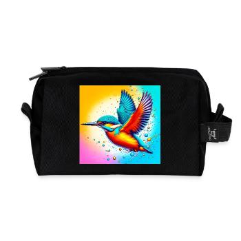kingfisher - Recycled Toiletry Zip Bag - black - Front