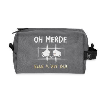 She Said Proposal Engagement - Recycled Toiletry Zip Bag - anthracite - Front