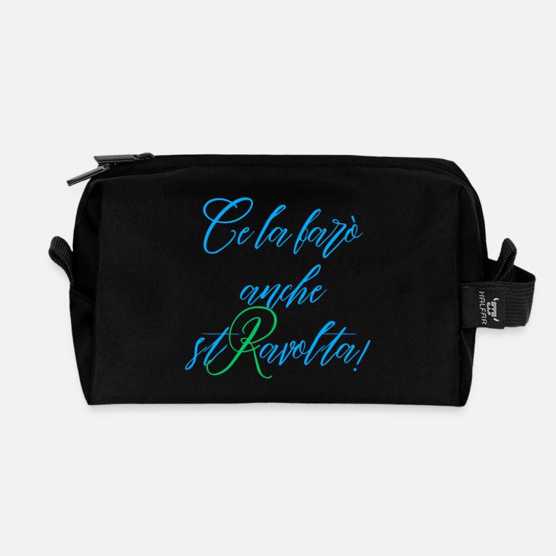 Ich werde es auch verärgern Blau und Grün - Recycelte Kulturtasche - Schwarz