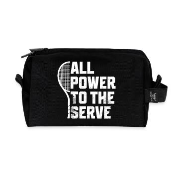 Tennis Shirt Power Serve - Recycelte Kulturtasche - Schwarz - Vorne