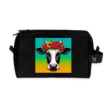 vache - Trousse de toilette en tissu recyclé - noir - Devant
