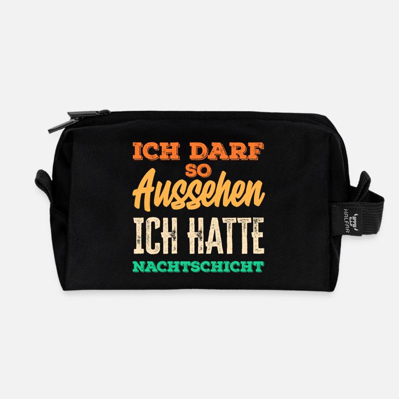 Nachtschicht Ich darf so aussehen - Recycelte Kulturtasche - Schwarz