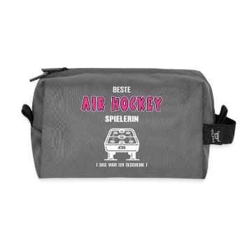 Best Air Hockey Player Air Hockey Women - Recycled Toiletry Zip Bag - anthracite - Front