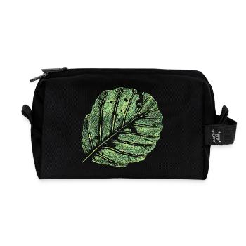 Feuille / Aulne - Trousse de toilette en tissu recyclé - noir - Devant