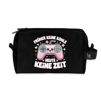Motif de slogan rétro GamePad Design - Trousse de toilette en tissu recyclé - noir - Devant