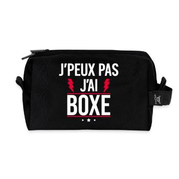  J’peux pas j’ai boxe Humour Boxe Boxeur Boxeuse - Trousse de toilette en tissu recyclé - noir - Devant