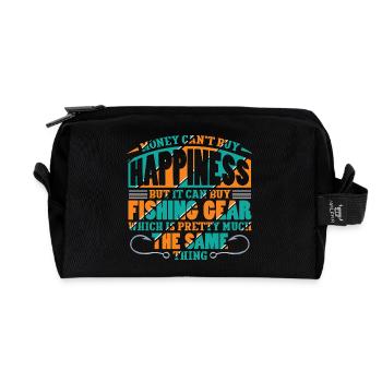 Angler Fisherman Petri Disciple Saying Fishing Funny - Recycled Toiletry Zip Bag - black - Front