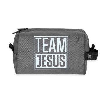Team Jesus - Recycled Toiletry Zip Bag - anthracite - Front