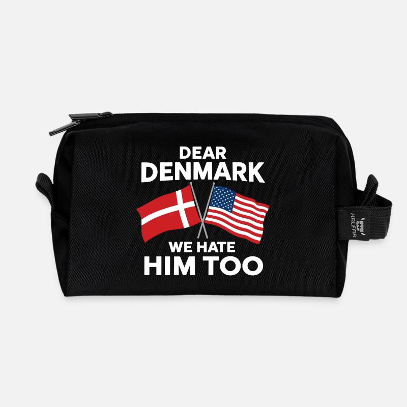 Dear Denmark Wir hassen ihn - Recycelte Kulturtasche - Schwarz