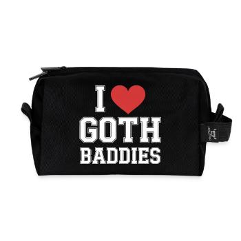 Ich Herz Goth-Bösewichte - Recycelte Kulturtasche - Schwarz - Vorne