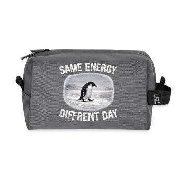 Same Energy Diffrent Day - Recycled Toiletry Zip Bag - anthracite - Front