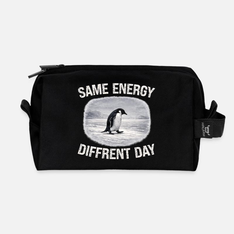 Same Energy Diffrent Day - Recycelte Kulturtasche - Schwarz