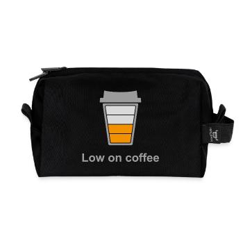 Low on Coffee - Recycled Toiletry Zip Bag - black - Front