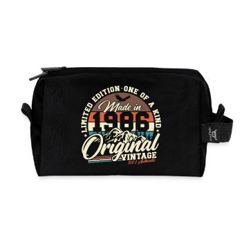 40e anniversaire Rétro Cadeau 1986 - Trousse de toilette en tissu recyclé - noir - Devant