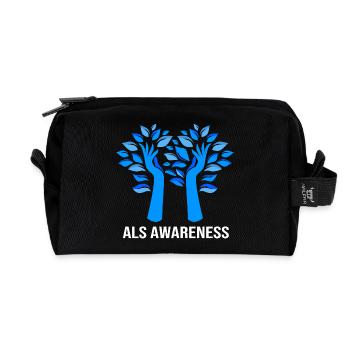 ALS nerve disease - Recycled Toiletry Zip Bag - black - Front