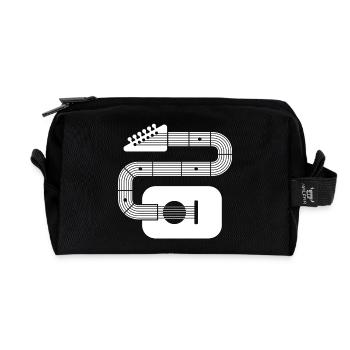 Abstract Shape Guitar - Recycled Toiletry Zip Bag - black - Front