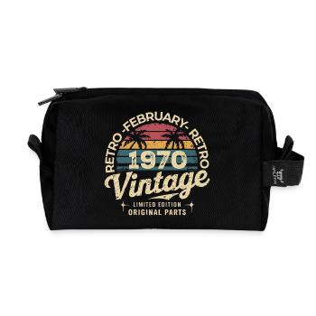 February 1970 | Awesome since February 1970 - Recycled Toiletry Zip Bag - black - Front