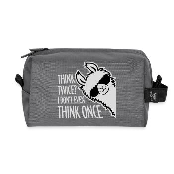 Think Twice? I Don't Even Think Once Lustig Spruch - Recycled Toiletry Zip Bag - anthracite - Front