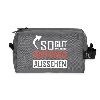 So gut kann nur ein Antonio aussehen - Recycelte Kulturtasche - Anthrazit - Vorne