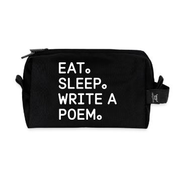 Eat Sleep Write a Poem - Recycled Toiletry Zip Bag - black - Front