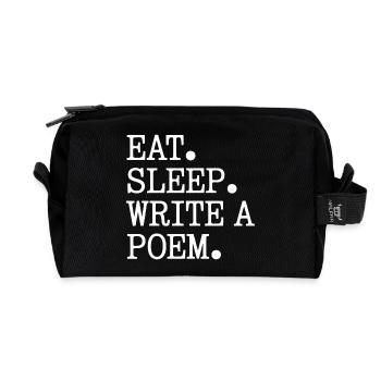 Eat Sleep Write A Poem - Recycled Toiletry Zip Bag - black - Front