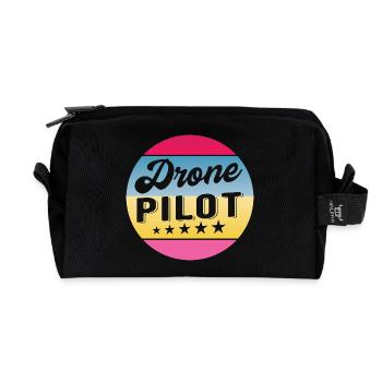 Pilote de drone Insigne de gradient de pilote Drohnenpilot - Trousse de toilette en tissu recyclé - noir - Devant
