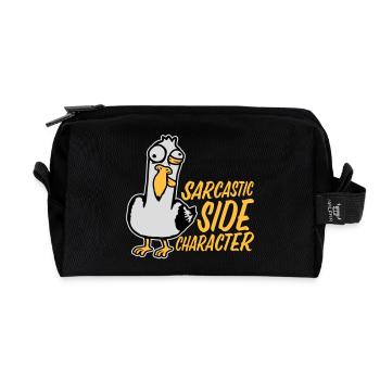 Mouette folle Personnage secondaire sarcastique drôle - Trousse de toilette en tissu recyclé - noir - Devant