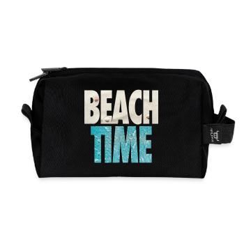 Beach Time - Summer Holiday - Sea and Sand - Recycled Toiletry Zip Bag - black - Front