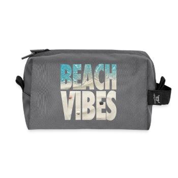 Beach Vibes - Tropical Ocean & Sand Texture - Recycled Toiletry Zip Bag - anthracite - Front