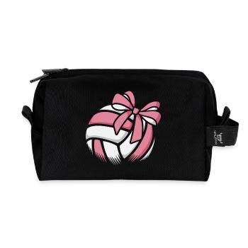 Volleyball Mädchen Beachvolleyball Volleyballerin - Recycelte Kulturtasche - Schwarz - Vorne