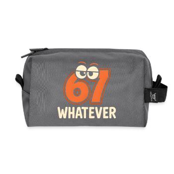 Six Seven : Whatever Italian Brainrot Humour Meme - Trousse de toilette en tissu recyclé - anthracite - Devant