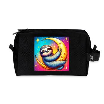 La paresse dort sur la Lune - Trousse de toilette en tissu recyclé - noir - Devant