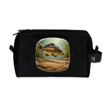 Conception de la pêche sous-marine de la carpe miroir - Trousse de toilette en tissu recyclé - noir - Devant