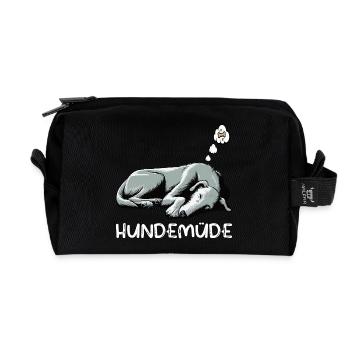 Hundemüde Irischer Wolfshund Wolfshundbesitzer - Recycelte Kulturtasche - Schwarz - Vorne