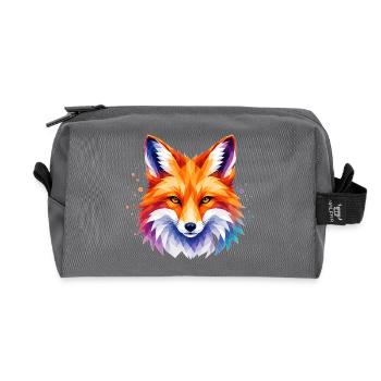 Fuchs Design – Polygon Fox Motiv für Tierliebhaber - Recycelte Kulturtasche - Anthrazit - Vorne
