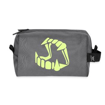 Glow in the dark Dracula - Recycled Toiletry Zip Bag - anthracite - Front
